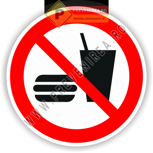 Sticker Interzis consumul de produse din exterior – pentru restaurant, cafenea, sală evenimente