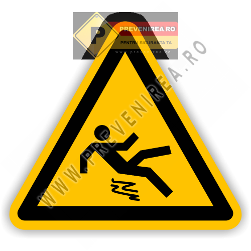 Etichetă de avertizare Podea Alunecoasă – Previne Accidentele, Siguranță în Locul de Muncă