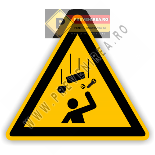 Etichetă de Avertizare „Atenție Materiale în Cădere” – Semnalizare Șantier în Lucru
