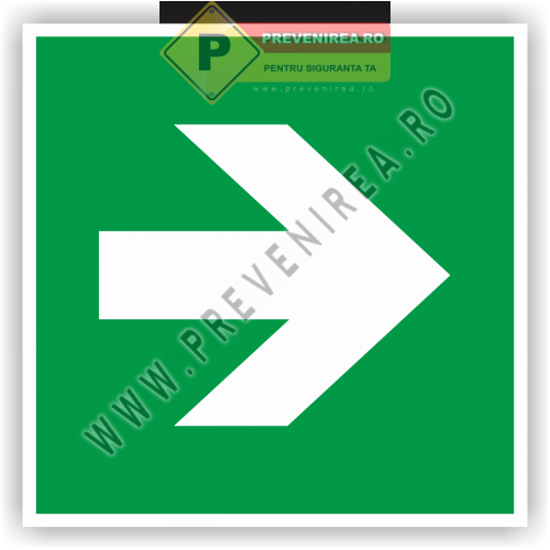 Etichetă Siguranță – Ieșire Dreapta cu Săgeată