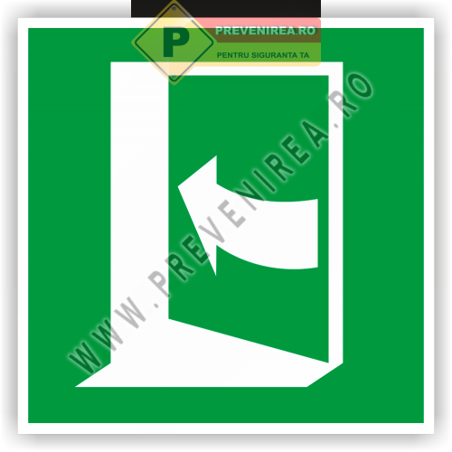 Etichetă de Evacuare pentru Ușa din Stânga – Semnalizare Profesională pentru Siguranță Maximă