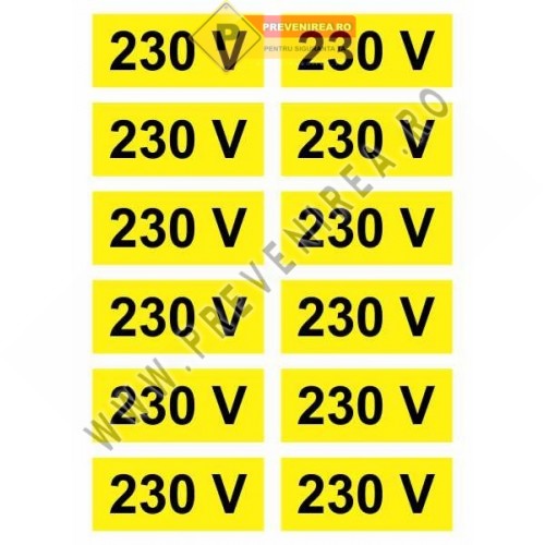 Set Etichete pentru Prize 230V – Organizare Simplă a Instalației Electrice