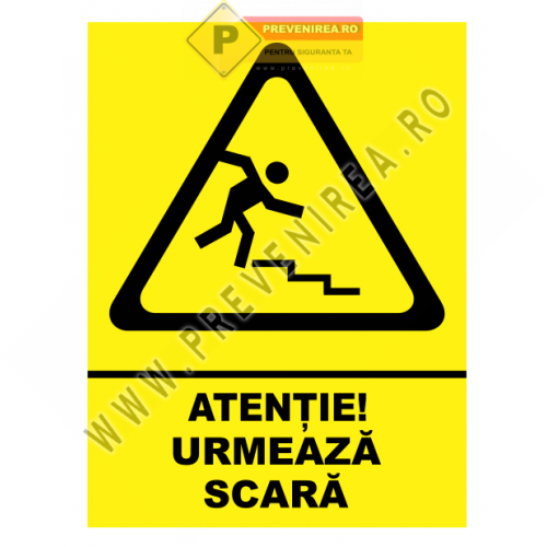 Indicator avertizare scară „Atenție” – Protejează împotriva accidentelor | Semnalizare clară