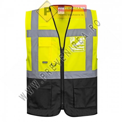 Veste reflectorizante negru cu verde