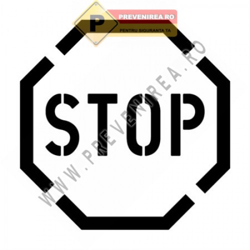 Șablon „STOP” pentru marcaje rutiere – semnalizare profesională drumuri și parcări