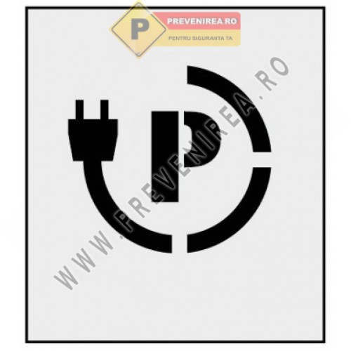 Șablon Marcaj EV pentru Parcări și Stații de Încărcare Auto Electrice Șablon Marcaj EV pentru Parcări și Stații de Încărcare Auto Electrice