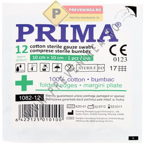 Comprese sterile din tifon – 100% bumbac, de unică folosință