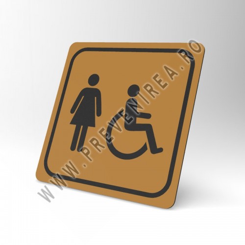 Placuta maro cu negru pentru femeie cu persoana cu handicap