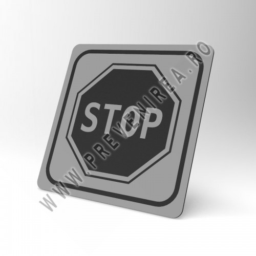 Placuta gri cu negru stop