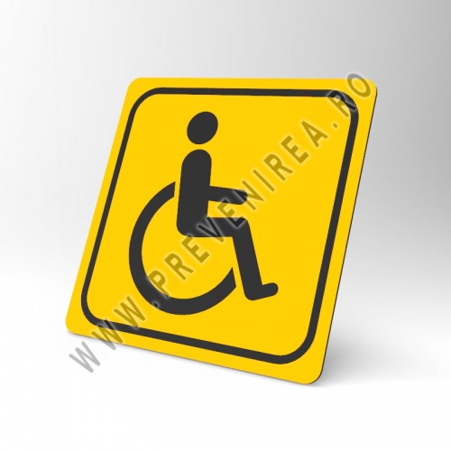 Placuta galbena pentru scaune cu rotile persoane cu handicap