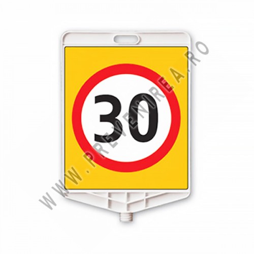 Semn dreptunghiular din plastic limită de viteză maximă 30 km Semn dreptunghiular din plastic limită de viteză maximă 30 km