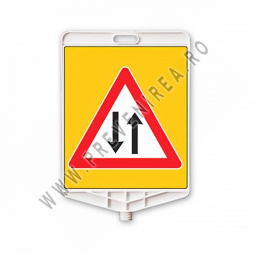 Semn de trafic rutier în două sensuri din plastic dreptunghiular Semn de trafic rutier în două sensuri din plastic dreptunghiular