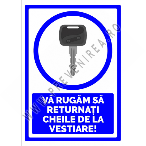 Indicator va rugam sa returnati cheile de la vestiare