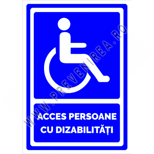 Indicator acces persoane cu dizabilități – semnalizare clară și conformă Indicator acces persoane cu dizabilități – semnalizare clară și conformă