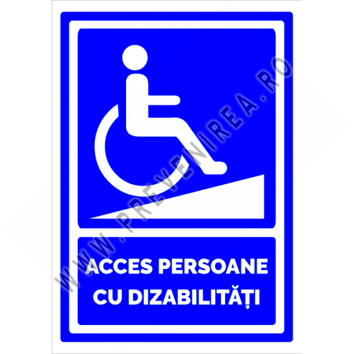 indicator acces persoane cu dizabilitati cu rampa