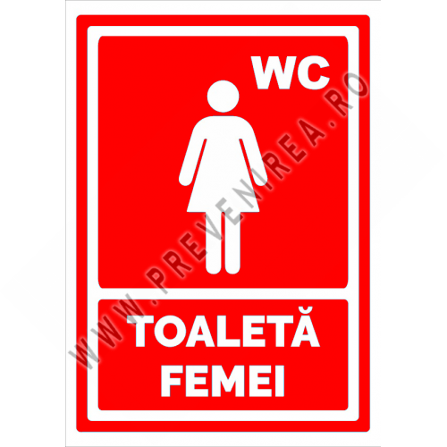 Indicator rosu toaleta pentru femei