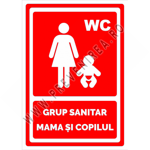 Indicator rosu pentru grup sanitar mama si copilul