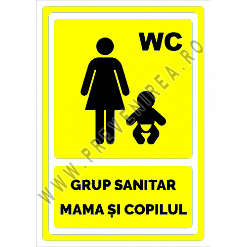Indicator galben pentru grup sanitar mama si copilul