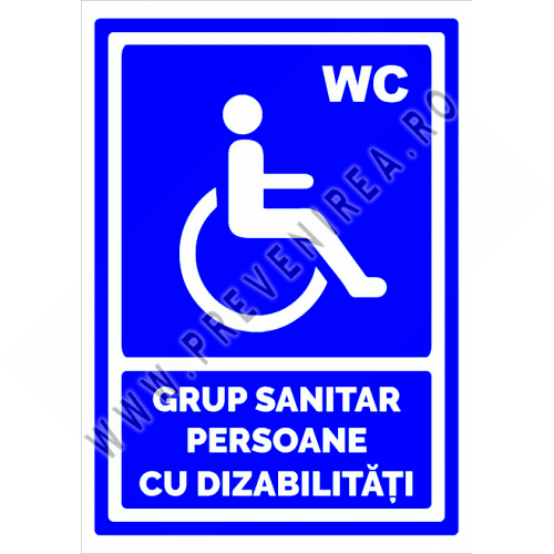 Indicator Grup Sanitar Persoane cu Dizabilități – Semn WC Handicap Accesibilitate Indicator Grup Sanitar Persoane cu Dizabilități – Semn WC Handicap Accesibilitate