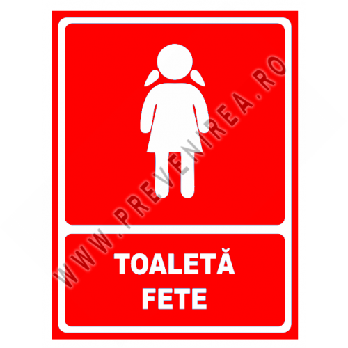 Indicator rosu pentru toaleta fete