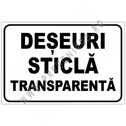 Indicator pentru deseuri sticla transparenta