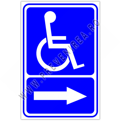 indicator cu sageata pentru persoane cu dizabilitati