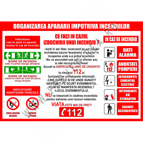 Panou pentru organizarea apararii impotriva incendiilor Panou pentru organizarea apararii impotriva incendiilor
