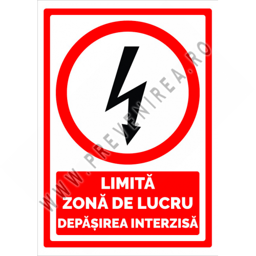 Indicator pentru limita zona de lucru depasirea interzisa Indicator pentru limita zona de lucru depasirea interzisa