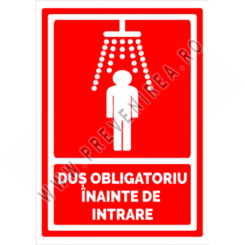 Indicator pentru dus obligatoriu inainte de intrare