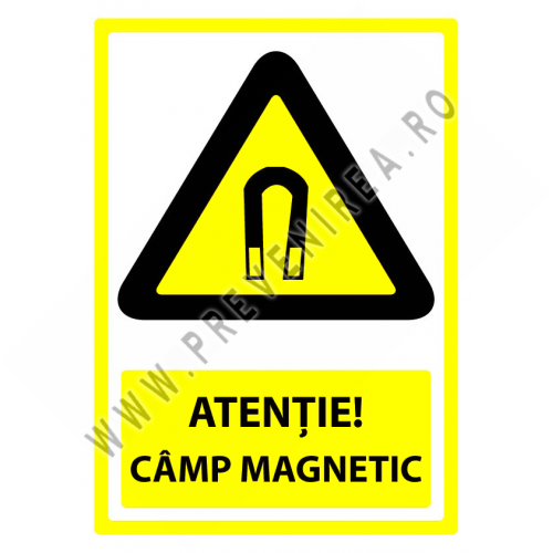 Indicator Câmp Magnetic Puternic – Plăcuță de Avertizare Vizibilă