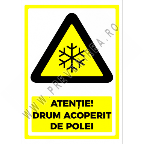 Indicator pentru  drum acoperit de polei