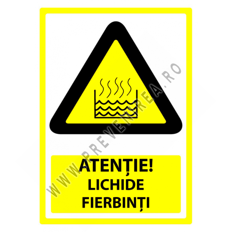 Indicator Atenție Lichide Fierbinți – Semnalizare Siguranță Indicator Atenție Lichide Fierbinți – Semnalizare Siguranță