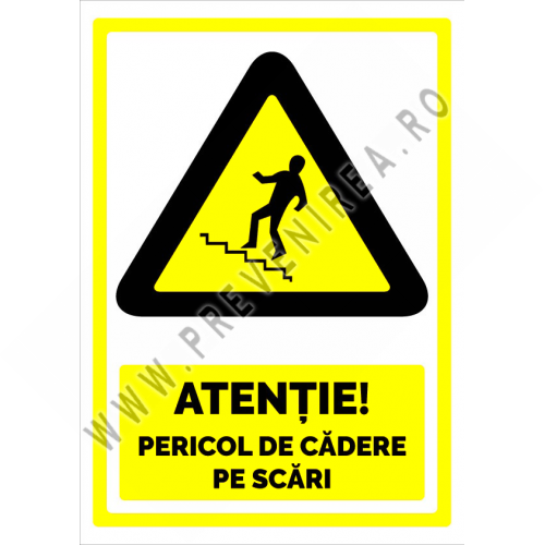 Indicator Atenție Pericol de Cădere pe Scări – Semnalizare de Siguranță și Avertizare Indicator Atenție Pericol de Cădere pe Scări – Semnalizare de Siguranță și Avertizare