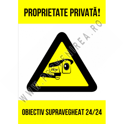 Indicator proprietate privata obiectiv supravegheat 24 din 24