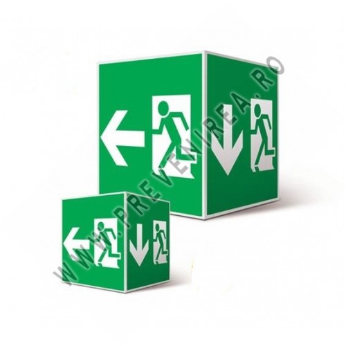Cub din PVC / Plastic pentru semnalizare ieșire și evacuare de urgență – Interior și exterior