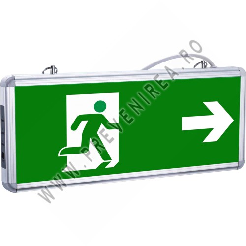 Corp de iluminat aplicat și suspendat pentru ieșire în dreapta – EXIT LED de urgență Corp de iluminat aplicat și suspendat pentru ieșire în dreapta – EXIT LED de urgență