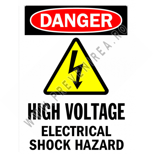 Sign danger high voltage electrical shock hazard Sign danger high voltage electrical shock hazard