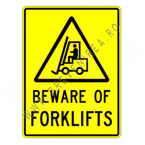 sign beware of forklifts
