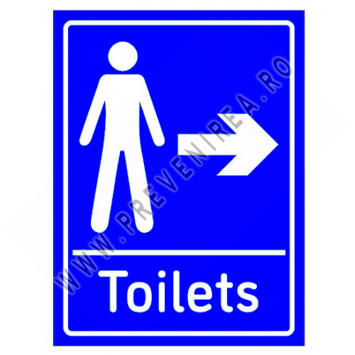 Sign Mens Toilets Arrow Right