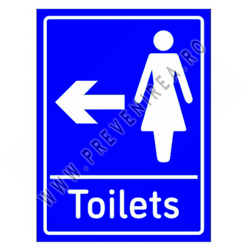 Sign Women's Toilets Arrow Left Sign Women's Toilets Arrow Left