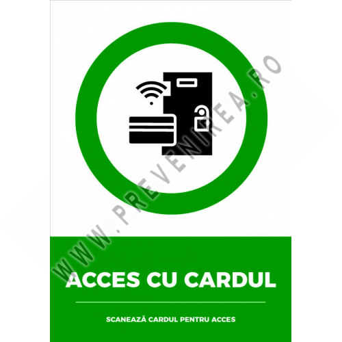 Semn pentru acces cu cardul scaneaza cardul pentru acces