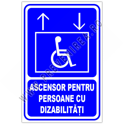 Semn pentru ascensor de persoane cu dizabilitati