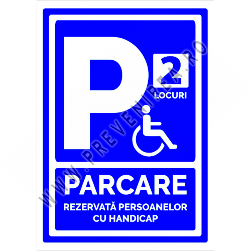 Semn cu doua locuri pentru parcare rezervata persoanelor cu handicap Semn cu doua locuri pentru parcare rezervata persoanelor cu handicap