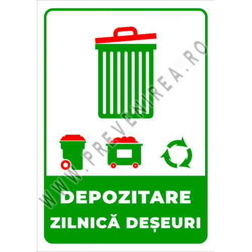 Semn pentru depozitare zilnica deseuri