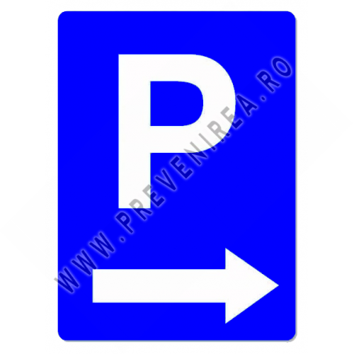 Semn de parcare cu sageata in dreapta Semn de parcare cu sageata in dreapta