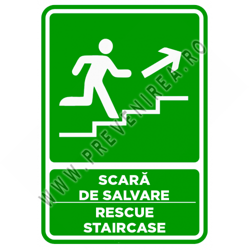 Semn pentru scara de salvare sprea dreapta sus