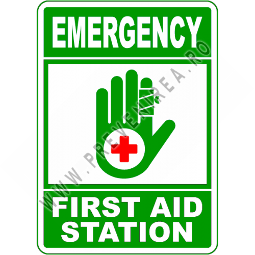 Sign emergency first aid station