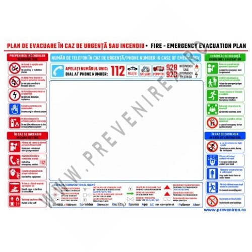 Plan de evacuare in caz de urgenta sau incendii