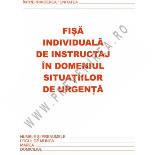 Fișă Individuală de Instruire Situații de Urgență – Asigură Siguranța Angajaților Fișă Individuală de Instruire Situații de Urgență – Asigură Siguranța Angajaților
