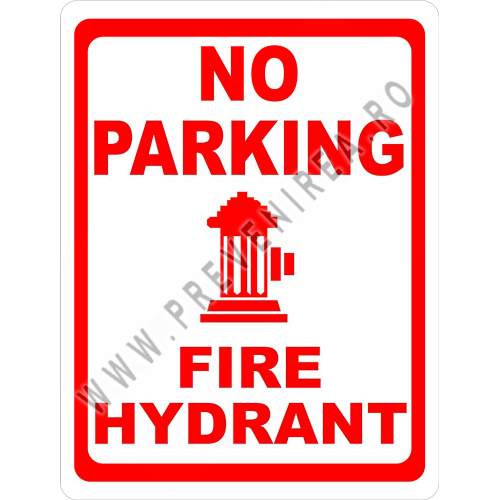 Sign no parking fire hydrant
